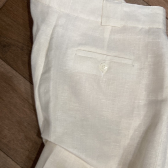 Linen blend neutral bermuda shorts, vintage, high waisted,size 16 - Picture 4 of 9